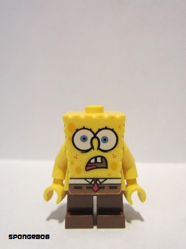 lego 2007 mini figurine bob007 SpongeBob Shocked Look Regard choqué
