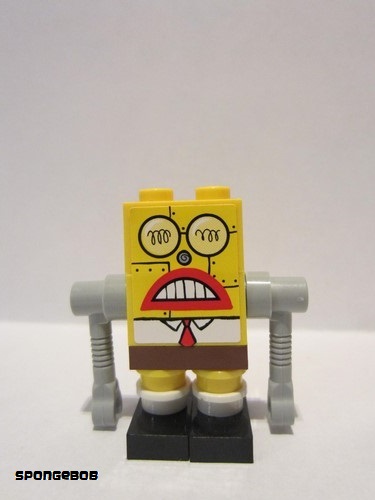 lego 2007 mini figurine bob009s Robot SpongeBob With Sticker Avec autocollant