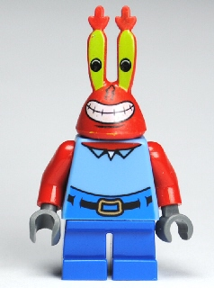lego 2009 mini figurine bob023 Mr. Krabs Large Grin Grand sourire