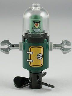 lego 2011 mini figurine bob027 Plankton Domed Helmet Casque bombé