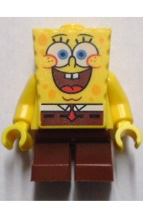 lego 2011 mini figurine bob028 SpongeBob Large Grin and Black Eyebrows Grand sourire et sourcils noirs