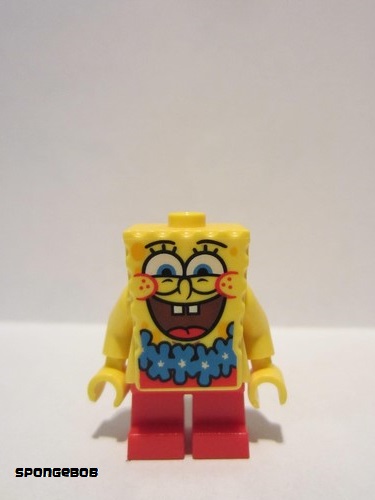 Lego Mini Figure Spongebob Squarepants with Blue Lei Set 3818 