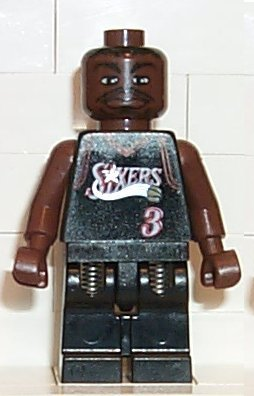 lego 2003 mini figurine nba010 NBA Allen Iverson Philadelphia 76ers #3 (Black Uniform) 