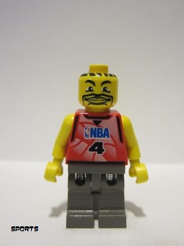 lego 2003 mini figurine nba030 NBA Player Number 4 with Dark Gray Legs 
