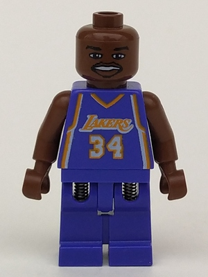 lego 2003 mini figurine nba034 NBA Shaquille O'Neal Los Angeles Lakers #34 (Road Uniform) 