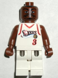 lego 2003 mini figurine nba037 NBA Allen Iverson Philadelphia 76ers #3 (White Uniform) 