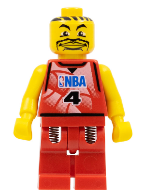 lego 2003 mini figurine nba044 NBA Player Number 4 with Red Legs 