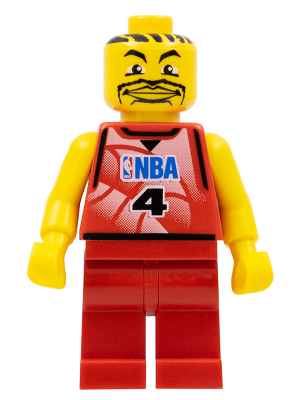 lego 2003 mini figurine nba044a NBA Player Number 4 with Red Non-Spring Legs 