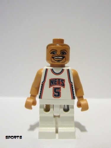 lego 2003 mini figurine nba047 NBA Jason Kidd New Jersey Nets #5 (White Uniform) 