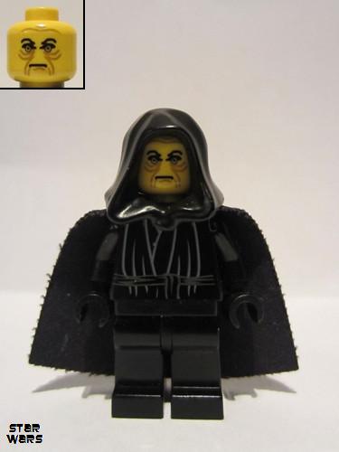 lego 2000 mini figurine sw0066 Emperor Palpatine Avec mains noires.<br/>(Erreur de production - Sera remplacé par sw041) 