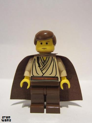 lego 2002 mini figurine sw0069 Obi-Wan Kenobi Young with padawan braid pattern 