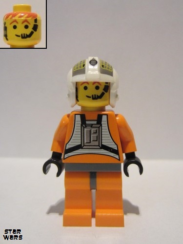 lego 2004 mini figurine sw0033a Rebel Pilot Y-wing Dark Bluish Gray Hips 
