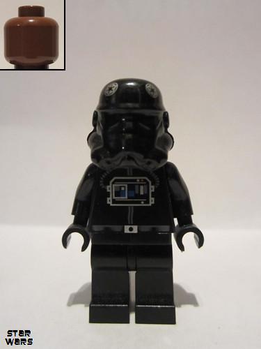 LEGO Star Wars TIE Fighter Pilot Minifigure Reddish Brown Head 
