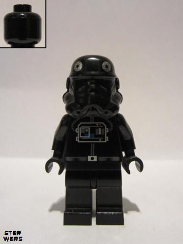 lego 2006 mini figurine sw0035b Imperial TIE Fighter Pilot Black Head 