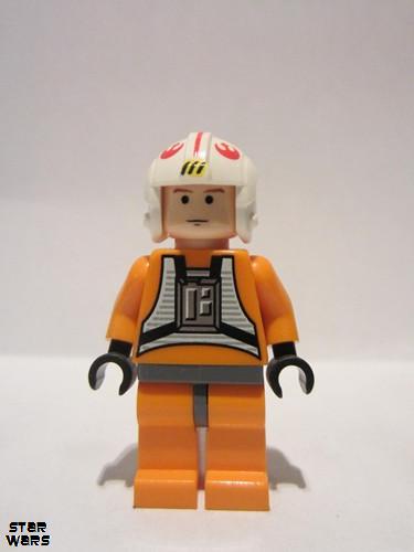 lego 2006 mini figurine sw0090 Luke Skywalker Pilot<br/>Light Nougat face 