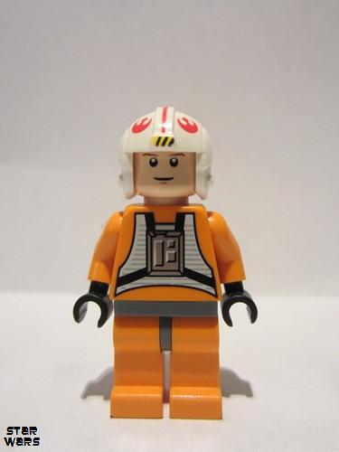lego 2006 mini figurine sw0090a Luke Skywalker Pilot, Light Nougat face, white pupils 