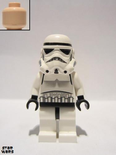 lego 2006 mini figurine sw0188a Imperial Stormtrooper Light Nougat Head, Dotted Mouth Helmet 
