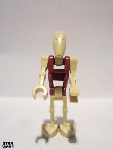 lego 2007 mini figurine sw0096 Battle Droid Security With Straight Arm and Dark Red Torso 