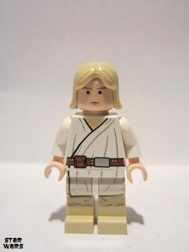 lego 2007 mini figurine sw0176 Luke Skywalker Printed legs, Light Nougat<br/>Tatooine 
