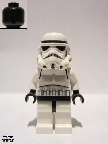 lego 2007 mini figurine sw0188 Imperial Stormtrooper Black Head, Dotted Mouth Helmet 