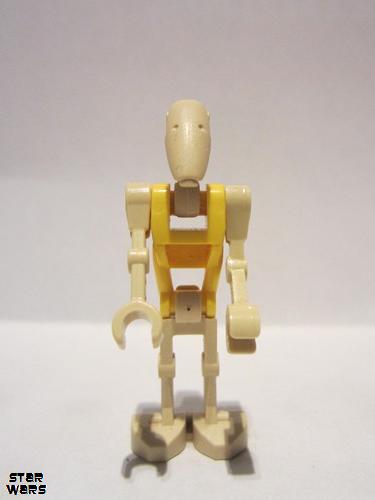 lego 2008 mini figurine sw0184 Battle Droid Commander With Straight Arm and Yellow Torso 