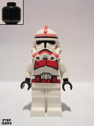 lego 2008 mini figurine sw0189 Clone Trooper Ep.3, Red Markings, White Hips 'Shock Trooper' 