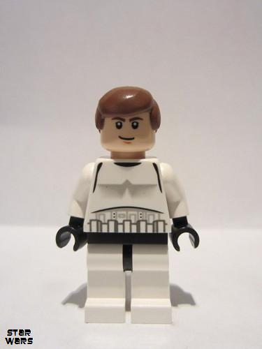lego 2008 mini figurine sw0205a Han Solo Stormtrooper disguiseWhite pupils 