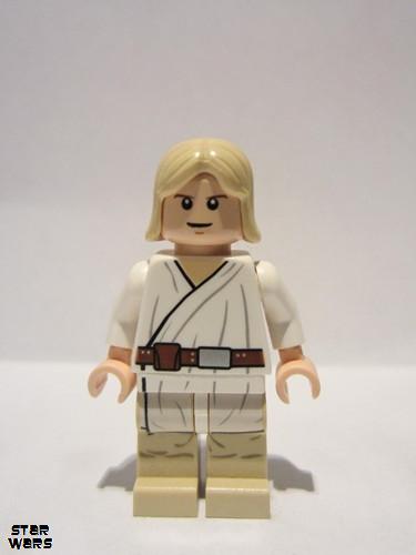 lego 2010 mini figurine sw0273 Luke Skywalker Printed legs, Light Nougat and pupils<br/>Tatooine 