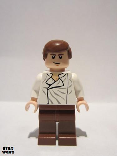 lego 2010 mini figurine sw0278 Han Solo Reddish brown legs without holster pattern<br/>Carbonite, Light Nougat 