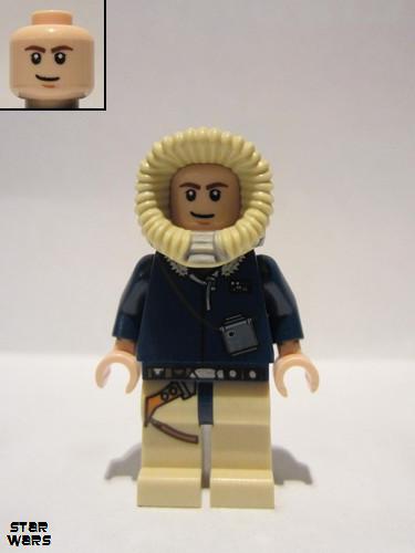 lego 2011 mini figurine sw0343 Han Solo Printed tan legs, Light Nougat, White pupils<br/>New Hoth parka, comes with brown hair 