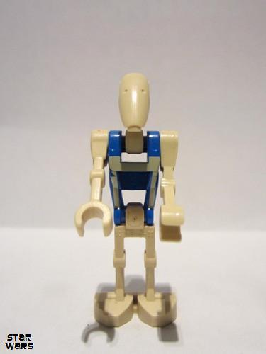 lego 2011 mini figurine sw0360 Battle Droid Pilot With Blue Torso with Tan Insignia and Straight Arm 