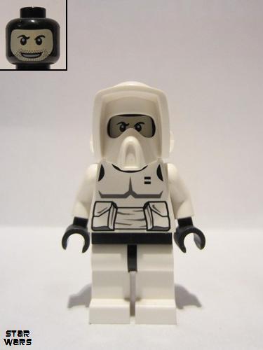 lego 2012 mini figurine sw0005b Scout Trooper Patterned Head, Dark Bluish Gray Torso Pattern 