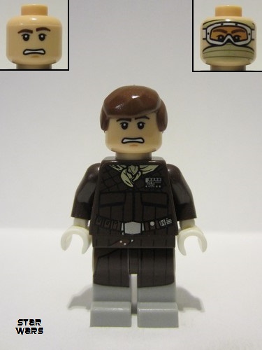 lego 2013 mini figurine sw0466 Han Solo Hoth, Snow Goggles and Tan Bandana 