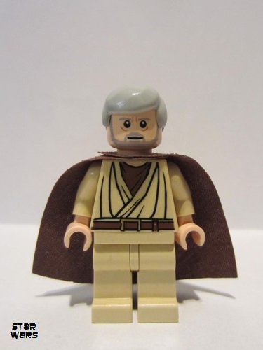 lego 2013 mini figurine sw0637a Obi-Wan Kenobi Old, Standard Cape, with Pupils 