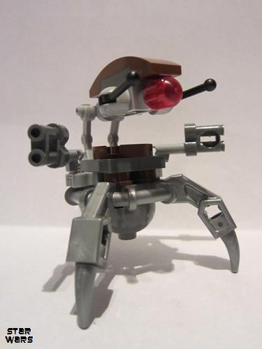 lego 2014 mini figurine sw0441a Droideka Destroyer Droid - Flat Silver Arms Mechanical 
