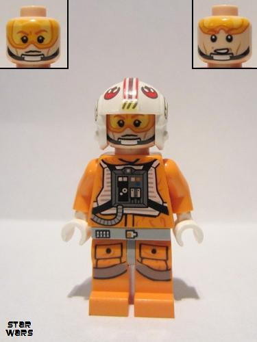 lego 2014 mini figurine sw0569 Luke Skywalker Pilot, Printed Legs, Cheek Lines 