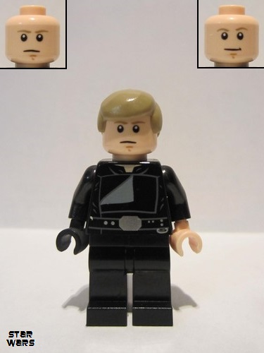 lego 2015 mini figurine sw0880 Luke Skywalker Jedi Master, Endor, Dark Tan Hair, Stern / Smile 