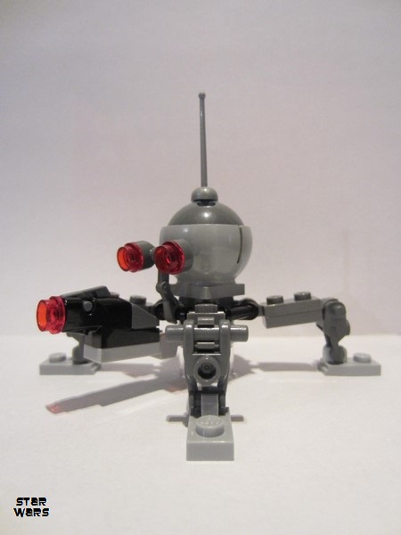 lego 2016 mini figurine sw0966 Dwarf Spider Droid Dark Bluish Gray Dome, Mini Blaster / Shooter 