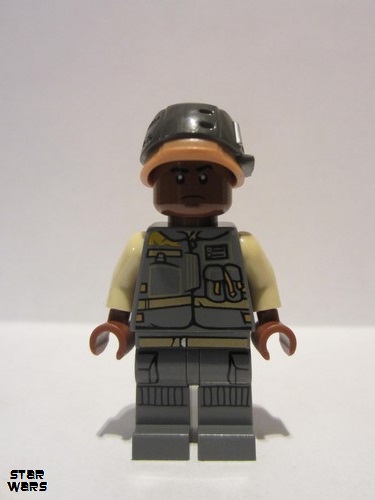 lego 2017 mini figurine sw0806 Rebel Trooper Reddish Brown Head, Helmet with Pearl Dark Gray Band 