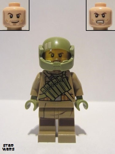 lego 2018 mini figurine sw0892 Resistance Trooper Dark Tan Hoodie Jacket, Pockets, Facial Hairs 