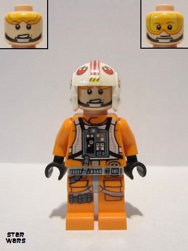 lego 2019 mini figurine sw0991 Luke Skywalker Pilot, Printed Legs, Visor Up / Down 