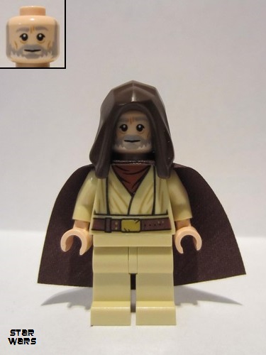 lego 2019 mini figurine sw1046 Obi-Wan Kenobi Old, Standard Cape, Hood Basic 
