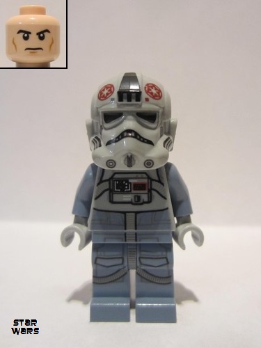 lego 2020 mini figurine sw1104 AT-AT Driver Dark Red Imperial Logo, Cheek Lines, Frown 