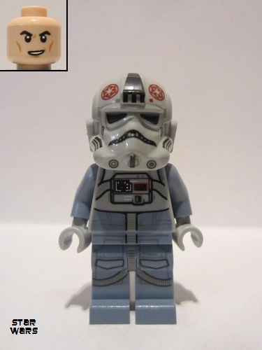 lego 2020 mini figurine sw1105 AT-AT Driver Dark Red Imperial Logo, Cheek Lines, Smile 