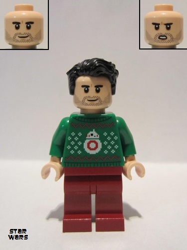 lego 2020 mini figurine sw1117 Poe Dameron Green Christmas Sweater with BB-8 
