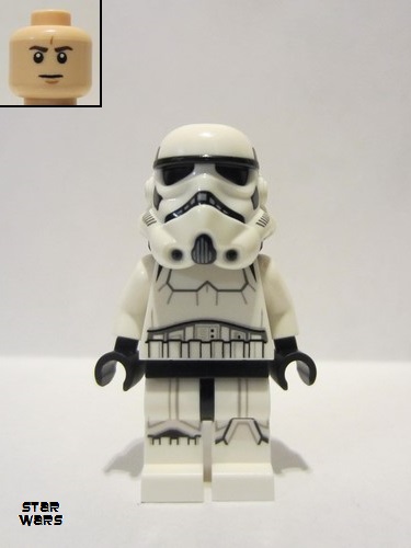 lego 2021 mini figurine sw1137 Stormtrooper Dual Molded Helmet, Gray Squares on Back, Frown 