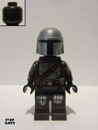 lego 2021 mini figurine sw1166 The Mandalorian (Din Djarin / 'Mando') Silver Beskar Armor, Jet Pack 