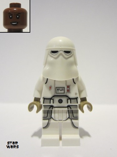 lego 2021 mini figurine sw1180 Snowtrooper Printed Legs, Dark Tan Hands - Female, Reddish Brown Head 