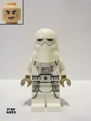 lego 2021 mini figurine sw1181 Snowtrooper Printed Legs, Dark Tan Hands, Cheek Lines, Lopsided Grin 