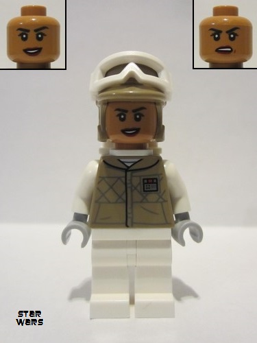 lego 2022 mini figurine sw1185 Hoth Rebel Trooper Dark Tan Uniform and Helmet, White Legs, Female 